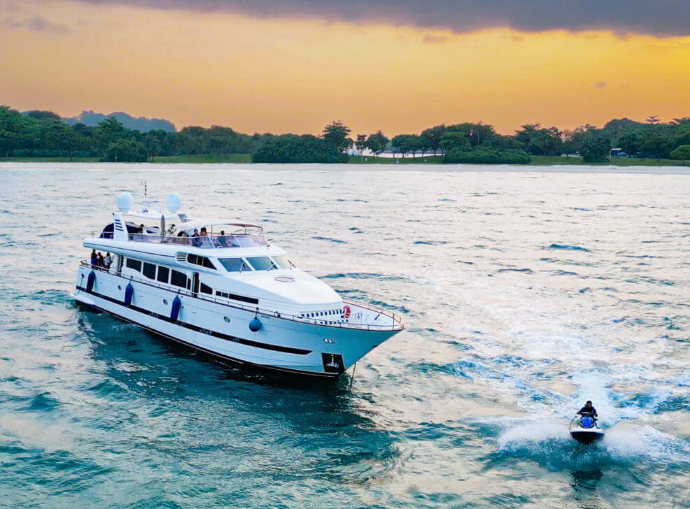 water activities with efoil, jet ski, water toys on yacht charters in Singapore