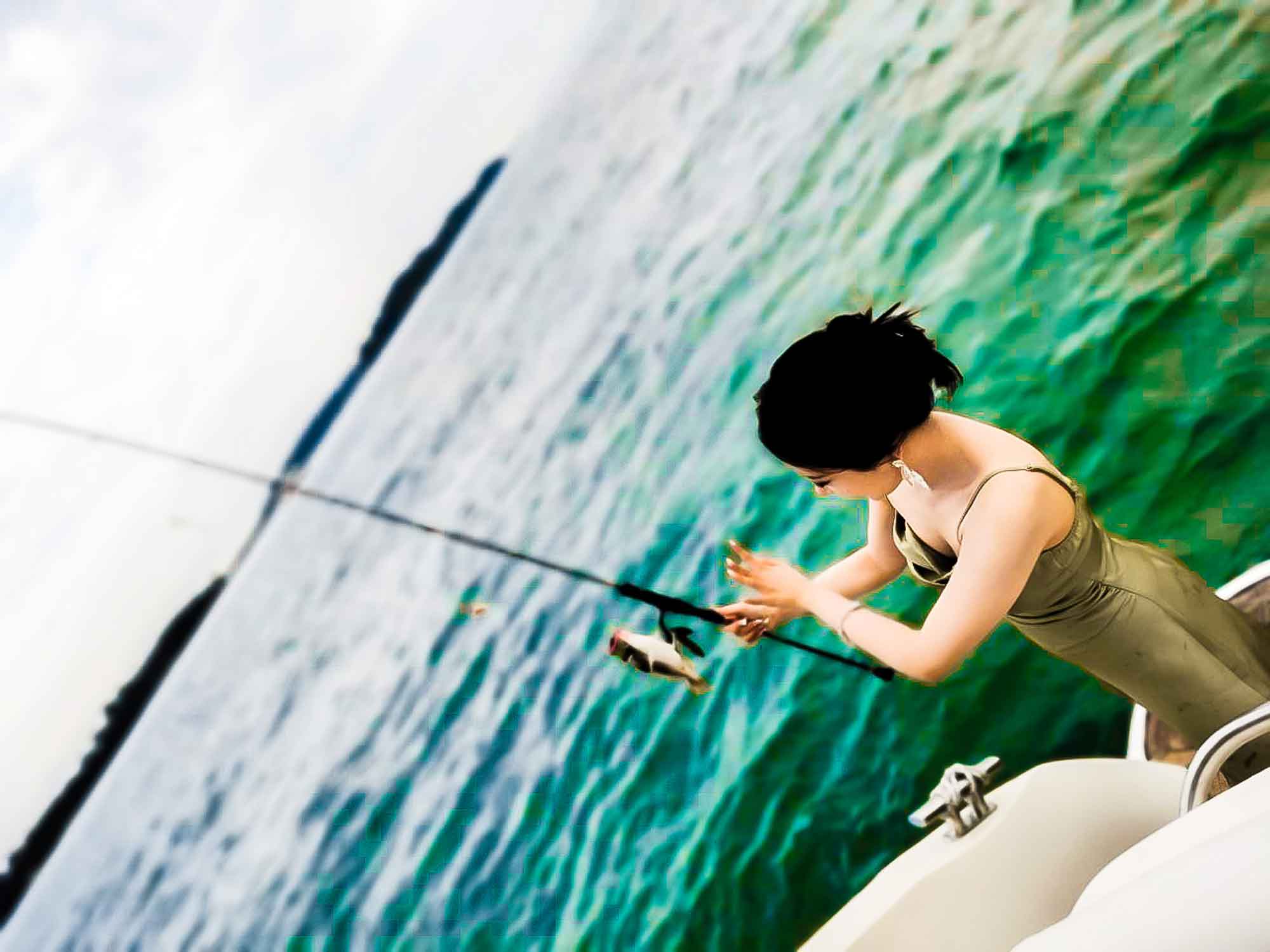 water activities with giant slide, giant float and water toys on yacht charters in Singapore