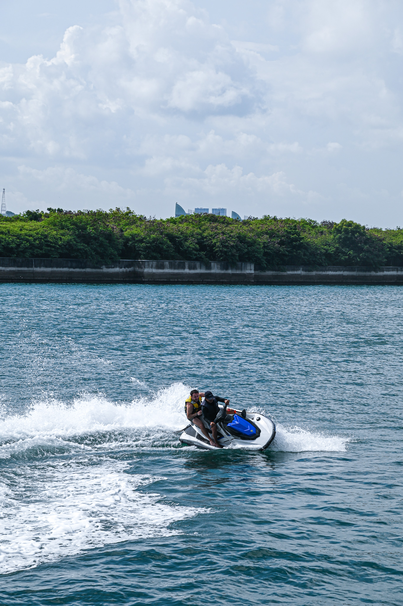 water activities with efoil, jet ski, water toys on yacht charters in Singapore
