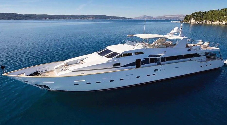 Motor yacht cruising on open sea