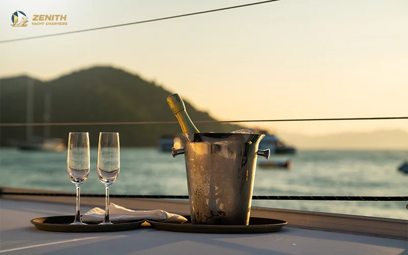 champagne-set-up-on-a-yacht