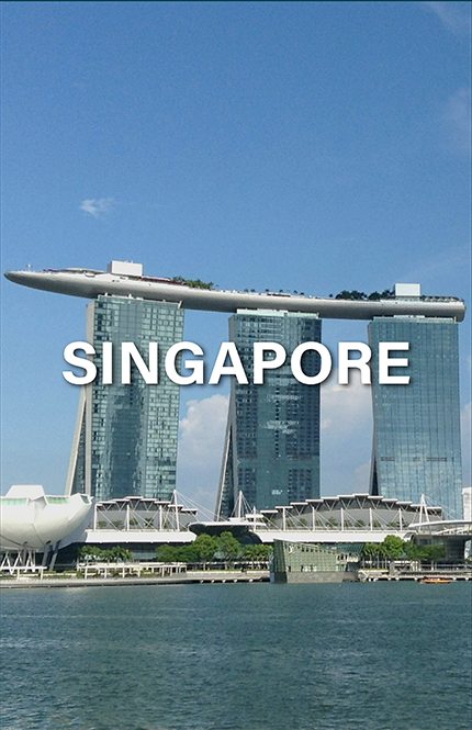 View of Marina Bay Sands in Singapore from the water